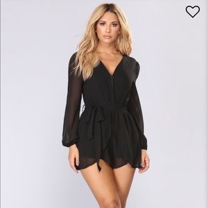 Sian Chiffon Romper - Black